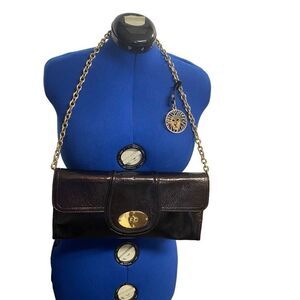 ANNE KLEIN Women’s Shoulder Bag Brown Pebble Leather 12.5X2X6.5‎